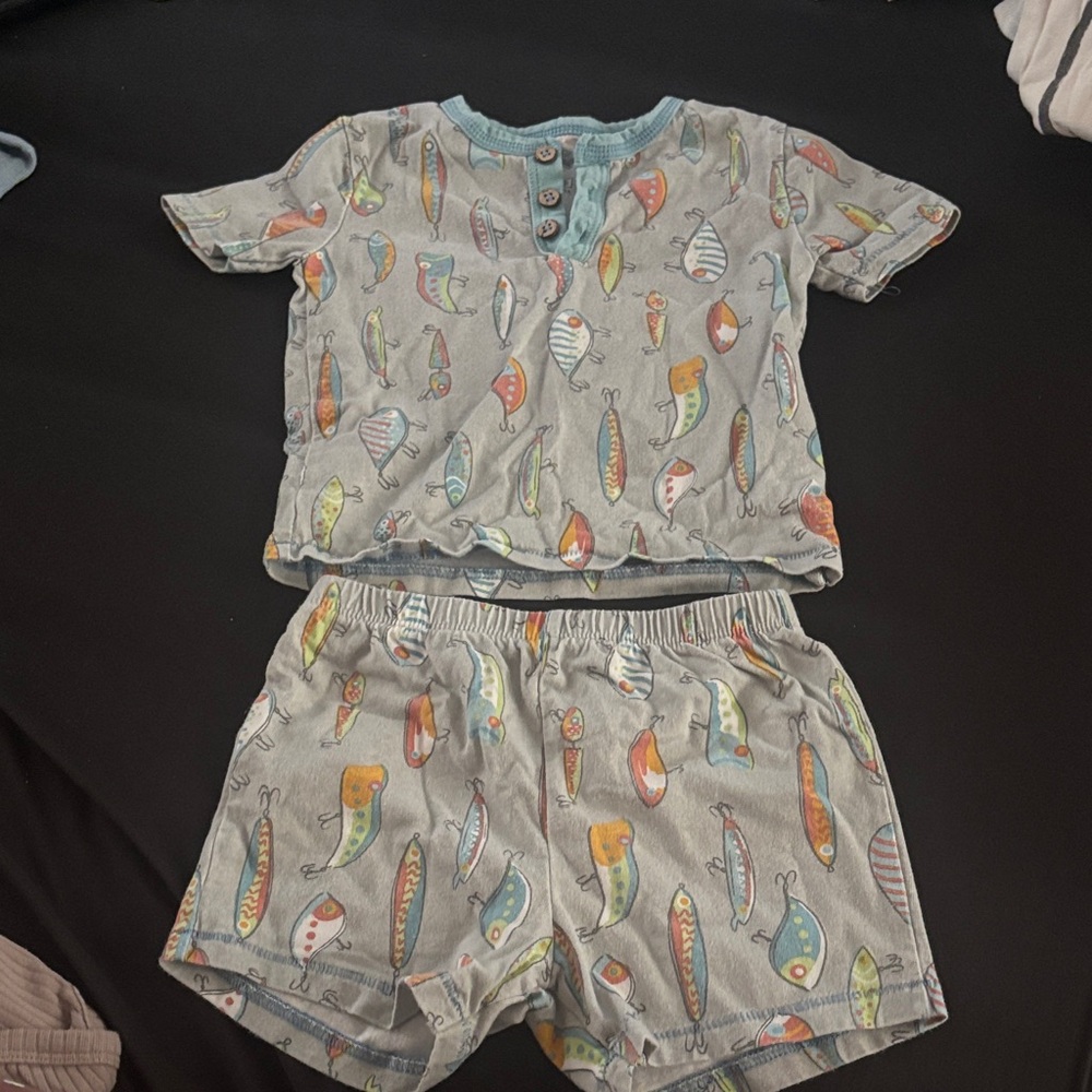 Colorful Fish Print Baby Set